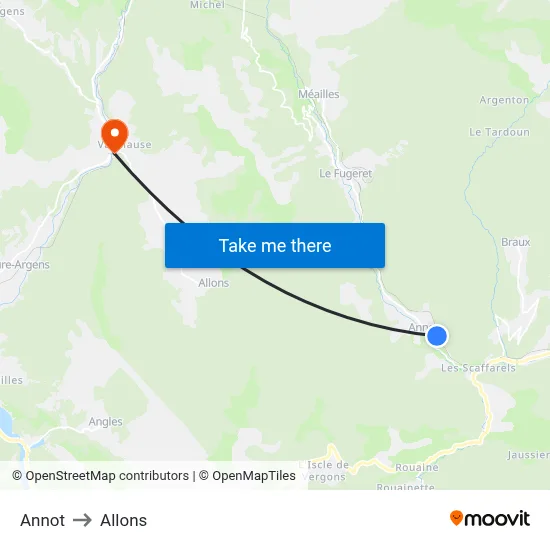 Annot to Allons map