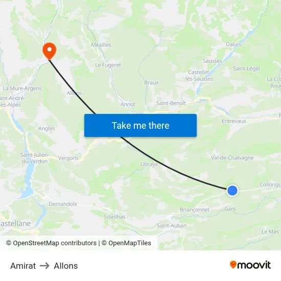 Amirat to Allons map