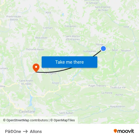 Pã©One to Allons map
