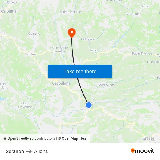 Seranon to Allons map