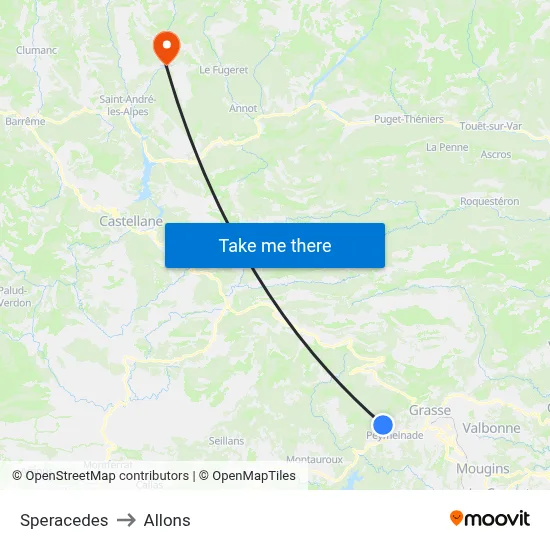 Speracedes to Allons map
