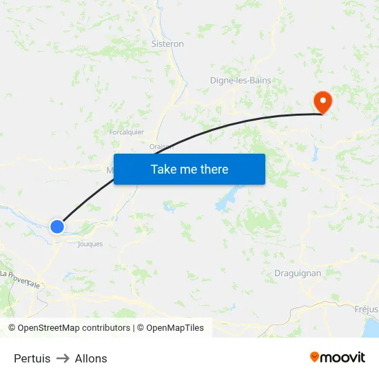 Pertuis to Allons map