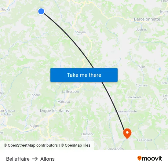 Bellaffaire to Allons map