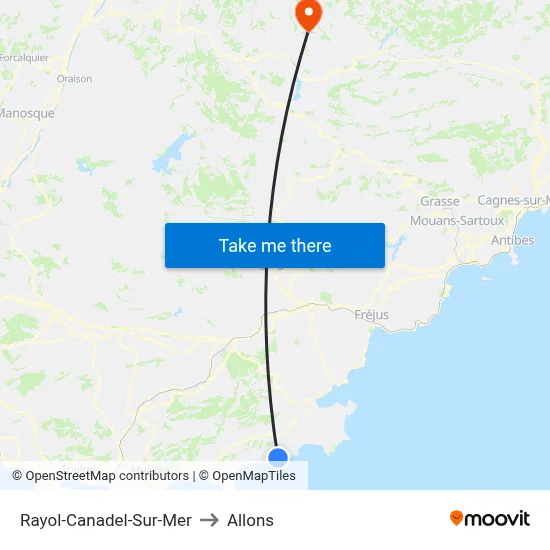 Rayol-Canadel-Sur-Mer to Allons map