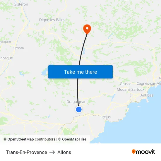 Trans-En-Provence to Allons map