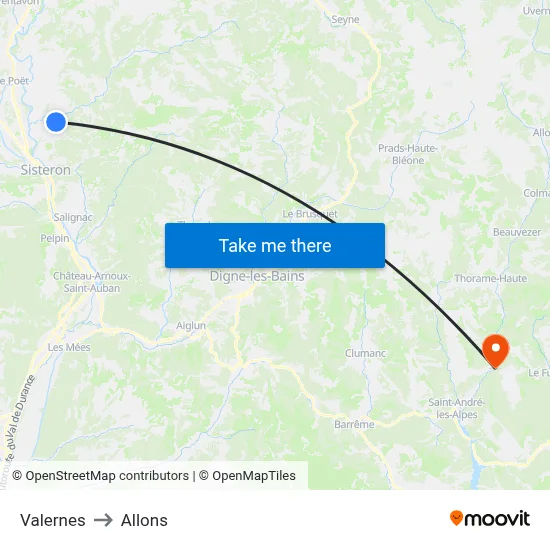 Valernes to Allons map