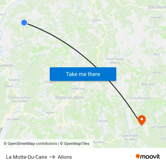 La Motte-Du-Caire to Allons map