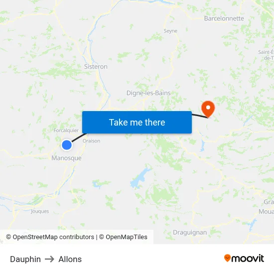 Dauphin to Allons map