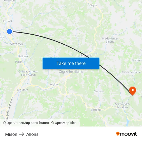 Mison to Allons map