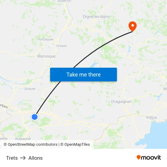 Trets to Allons map