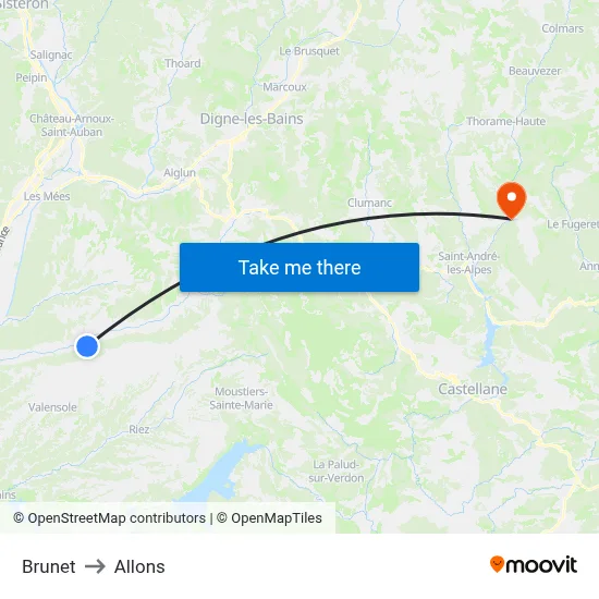 Brunet to Allons map
