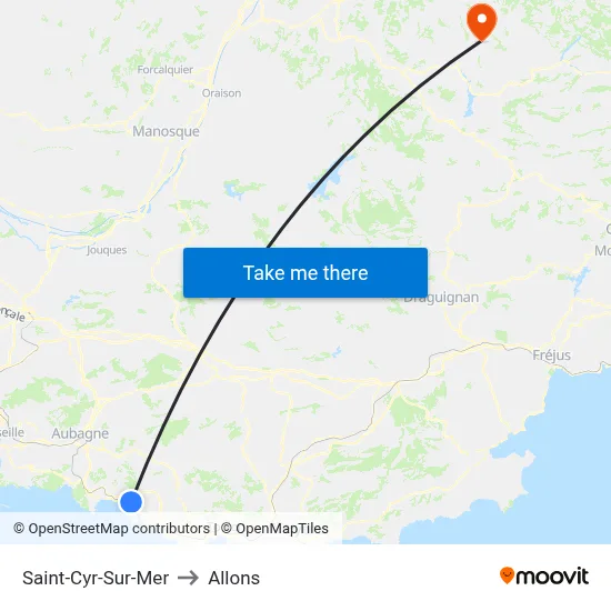 Saint-Cyr-Sur-Mer to Allons map