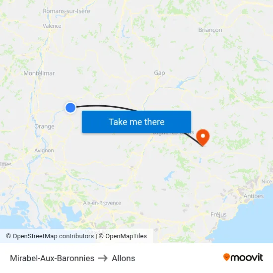Mirabel-Aux-Baronnies to Allons map