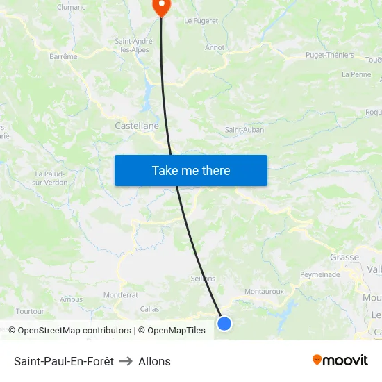 Saint-Paul-En-Forêt to Allons map