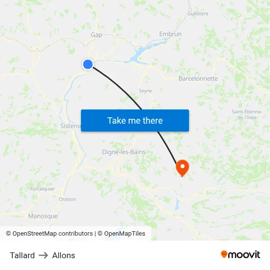 Tallard to Allons map