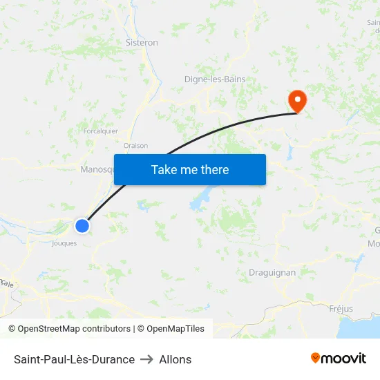 Saint-Paul-Lès-Durance to Allons map