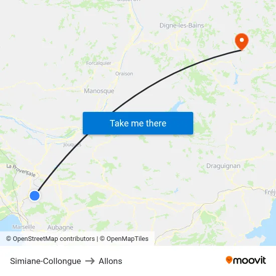 Simiane-Collongue to Allons map