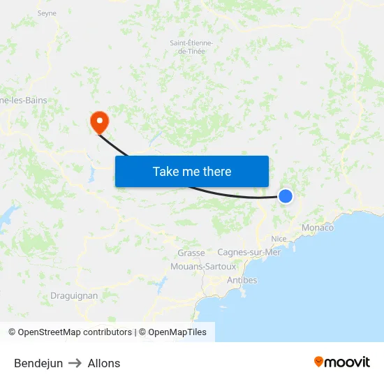 Bendejun to Allons map
