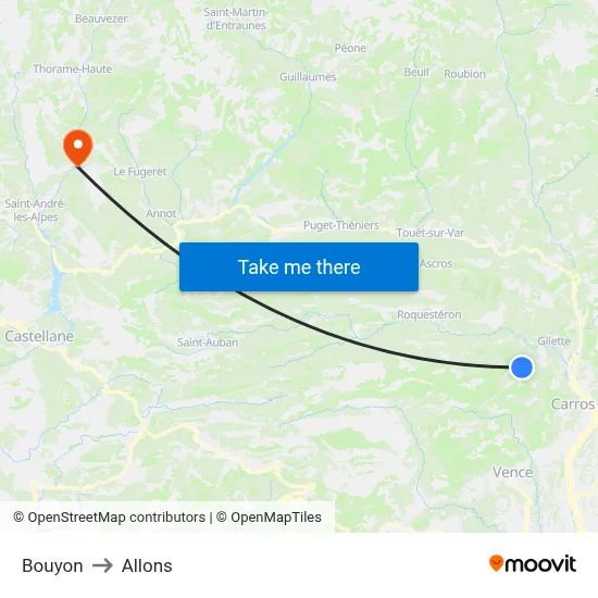 Bouyon to Allons map