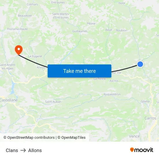 Clans to Allons map
