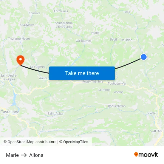 Marie to Allons map