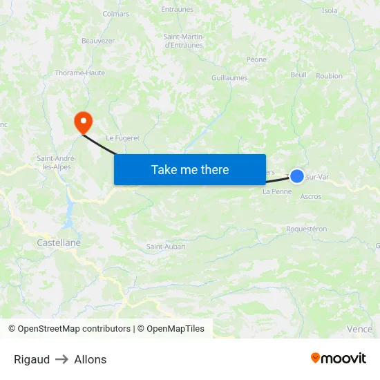 Rigaud to Allons map