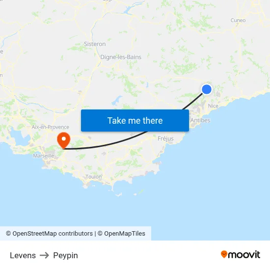 Levens to Peypin map