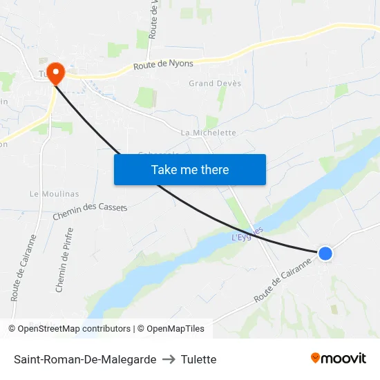Saint-Roman-De-Malegarde to Tulette map