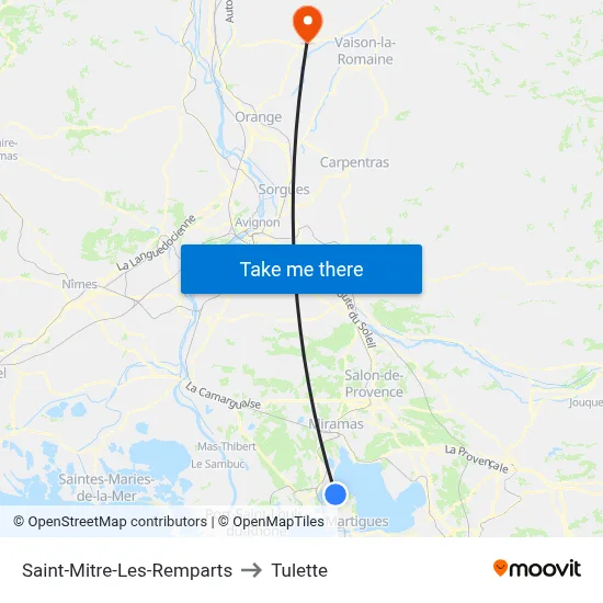 Saint-Mitre-Les-Remparts to Tulette map