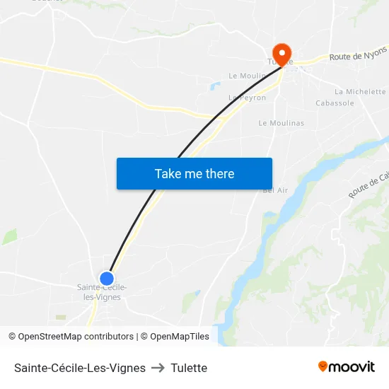 Sainte-Cécile-Les-Vignes to Tulette map