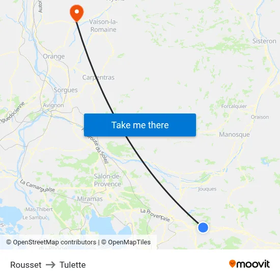 Rousset to Tulette map