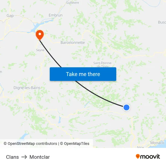 Clans to Montclar map