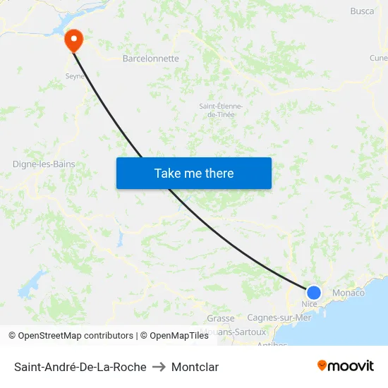 Saint-André-De-La-Roche to Montclar map