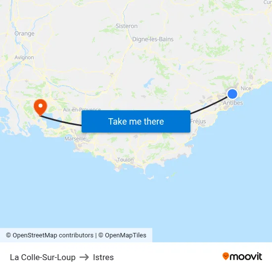 La Colle-Sur-Loup to Istres map