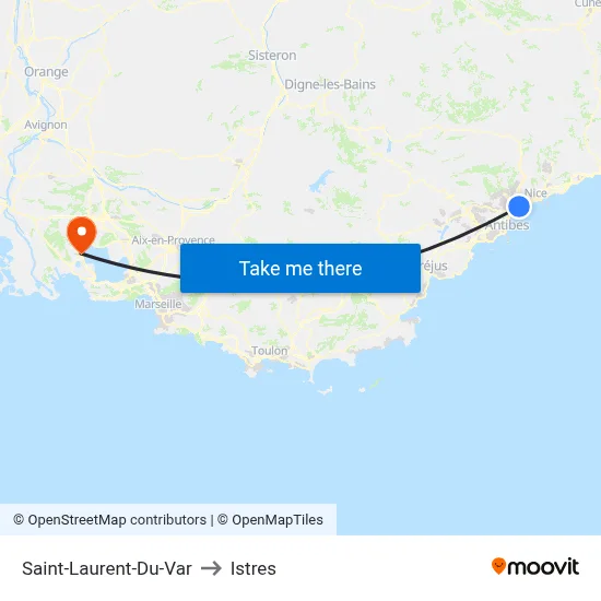 Saint-Laurent-Du-Var to Istres map