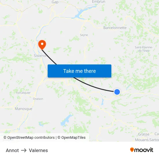 Annot to Valernes map