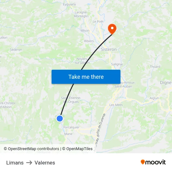 Limans to Valernes map