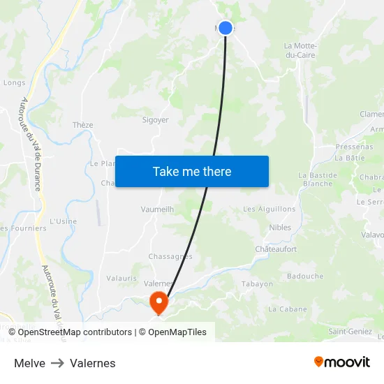 Melve to Valernes map