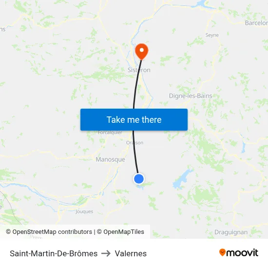 Saint-Martin-De-Brômes to Valernes map