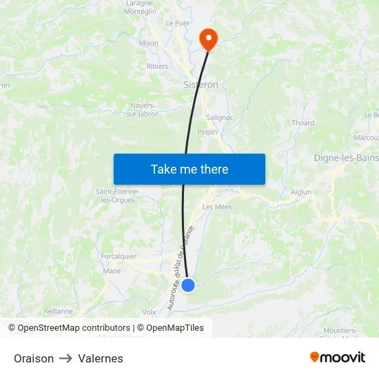 Oraison to Valernes map