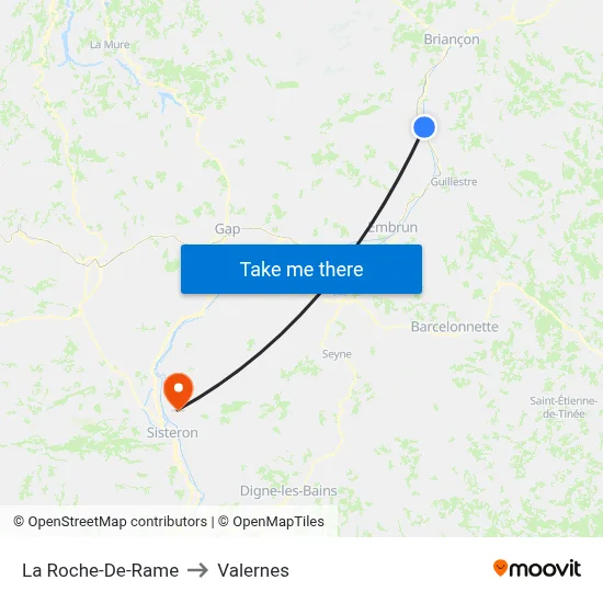 La Roche-De-Rame to Valernes map