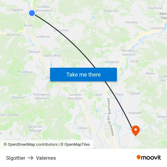 Sigottier to Valernes map