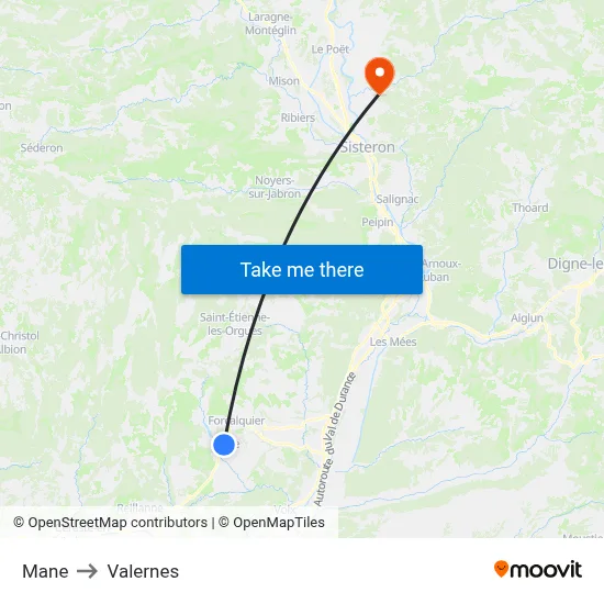 Mane to Valernes map