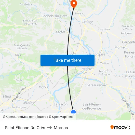 Saint-Étienne-Du-Grès to Mornas map