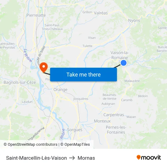 Saint-Marcellin-Lès-Vaison to Mornas map