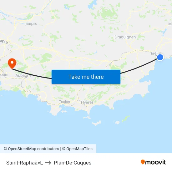 Saint-Raphaã«L to Plan-De-Cuques map