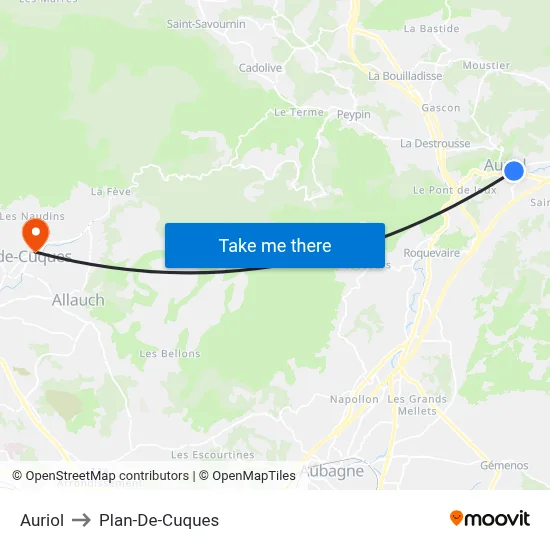 Auriol to Plan-De-Cuques map