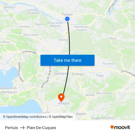 Pertuis to Plan-De-Cuques map