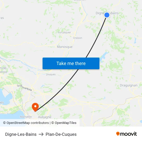 Digne-Les-Bains to Plan-De-Cuques map