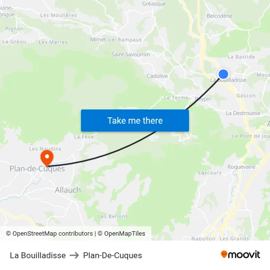 La Bouilladisse to Plan-De-Cuques map